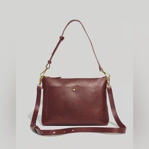 NWOT Madewell burgundy leather Transport Shoulder tote